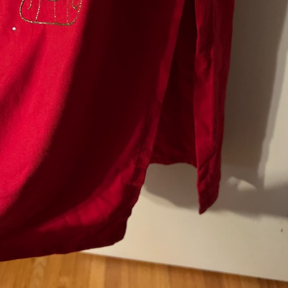 SOLD Sz L Christmas Long Red PJ Nightgown Santa Claus & Reindeer - Picture 9 of 10